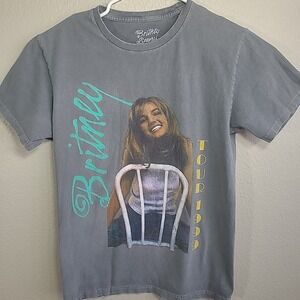 Y2K Britney Spears Tour 1999 Gray Teal Yellow T-Shirt Men's Medium